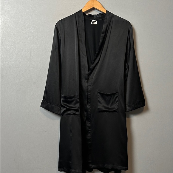 Women’s 100% Pure SILK Black Robe - Picture 9 of 12